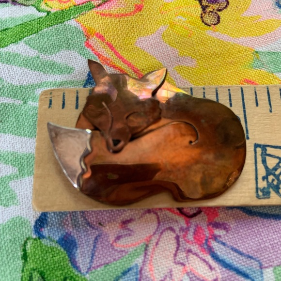 FAR FETCHED FOX PIN copper & silver hand made - Picture 1 of 4